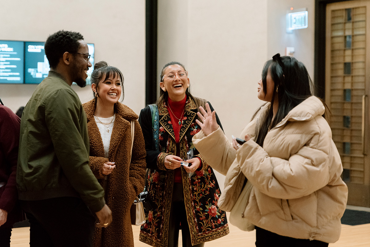 People in the Rotunda at the winter 2024 Frye Opening Reception