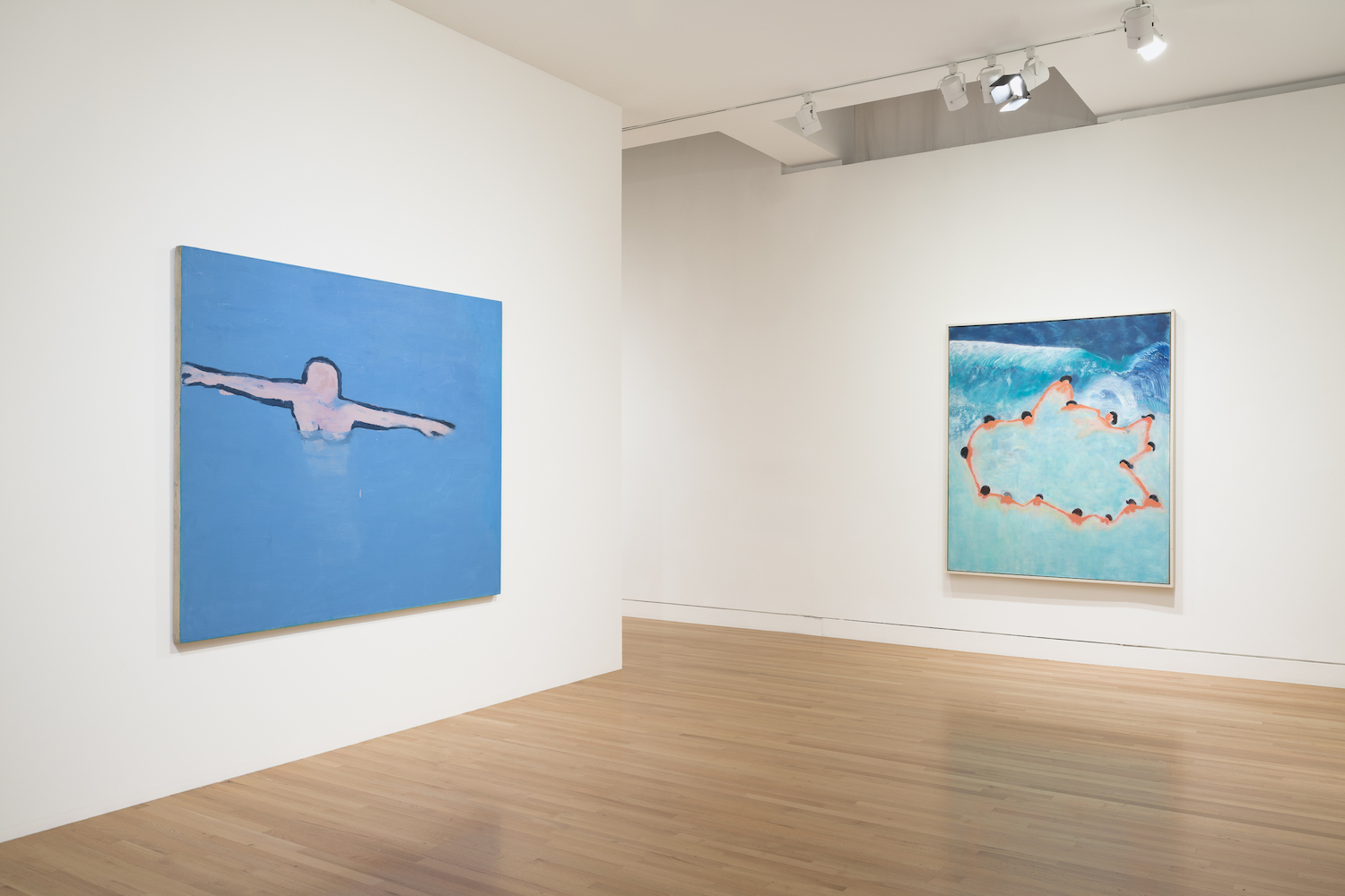 Installation view of Flying Woman: The Paintings of Katherine Bradford.