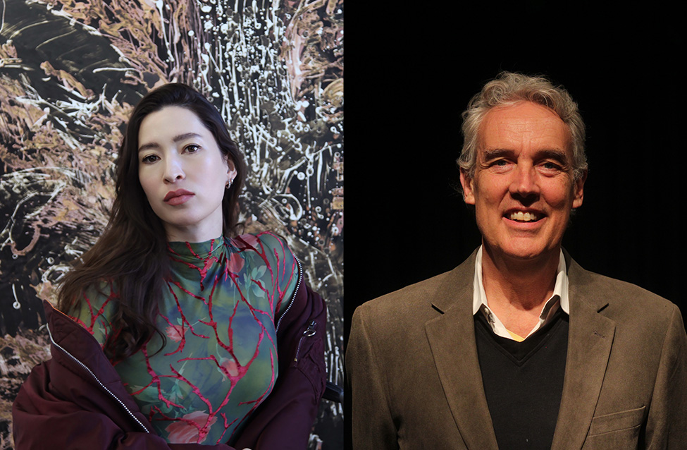 Collage of a photo of Antonia Kuo and Mark Johnson