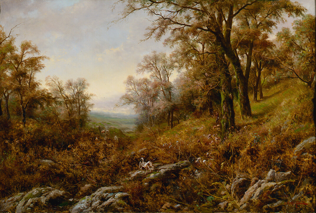 John Califano. Pointers in the Woods, Autumn, ca. 1905.