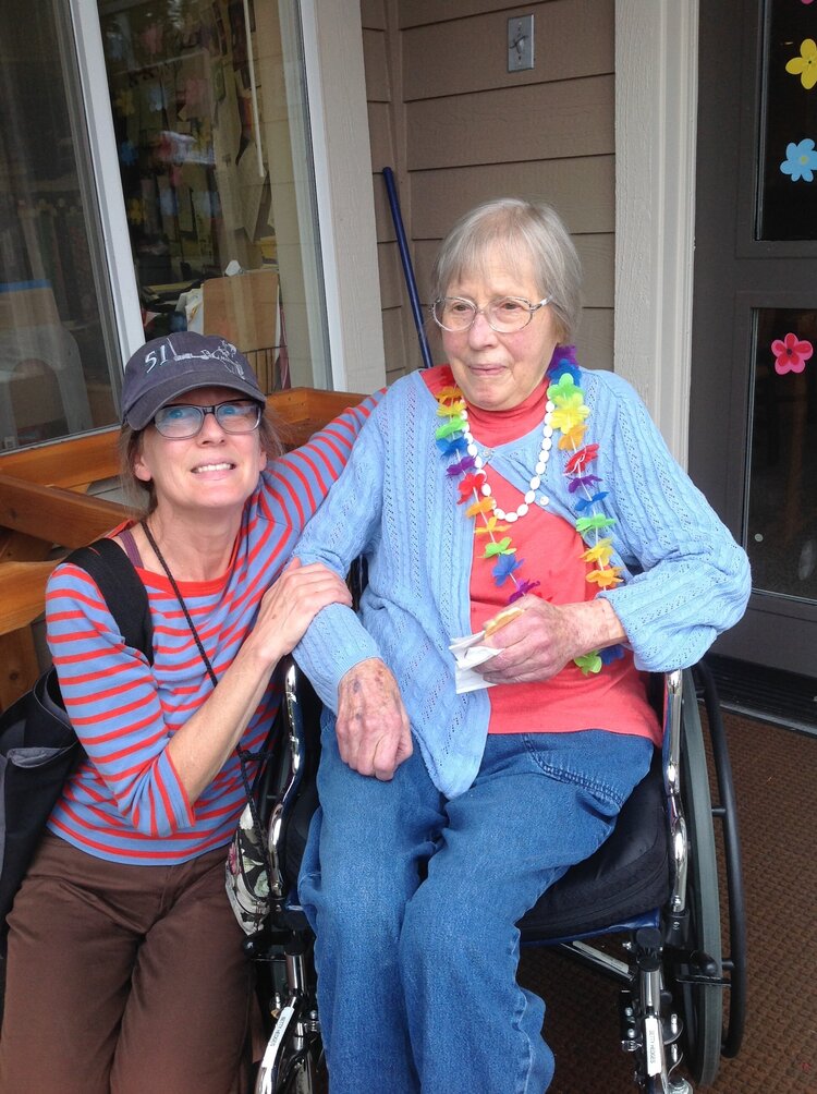 Sally with her mother.