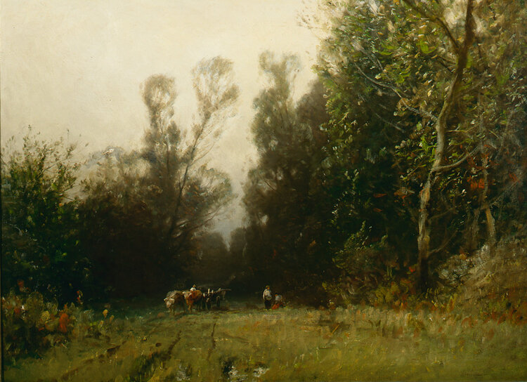 Ludwig Willroider. Landscape with Oxen, ca. 1880.