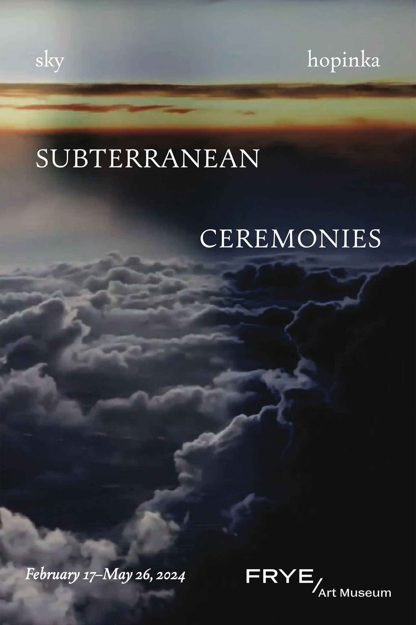 Cover of the brochure for Sky Hopinka: Subterranean Ceremonies at the Frye Art Museum