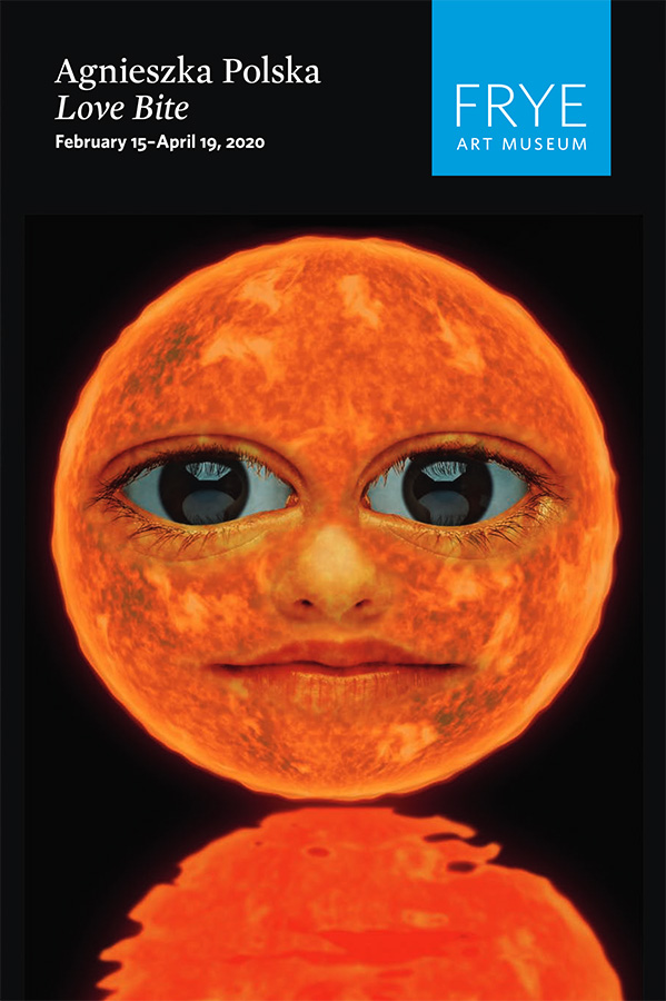 Brochure cover with an artwork of a star with a realistic face superimposed