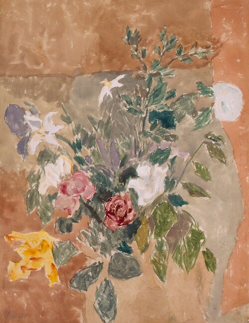 Pablo Picasso. Vase de fleurs, 1904. Gouache and pencil on paper. 25 1/2 x 19 1/2 in. Frye Art Museum, Museum Purchase, 1988.003