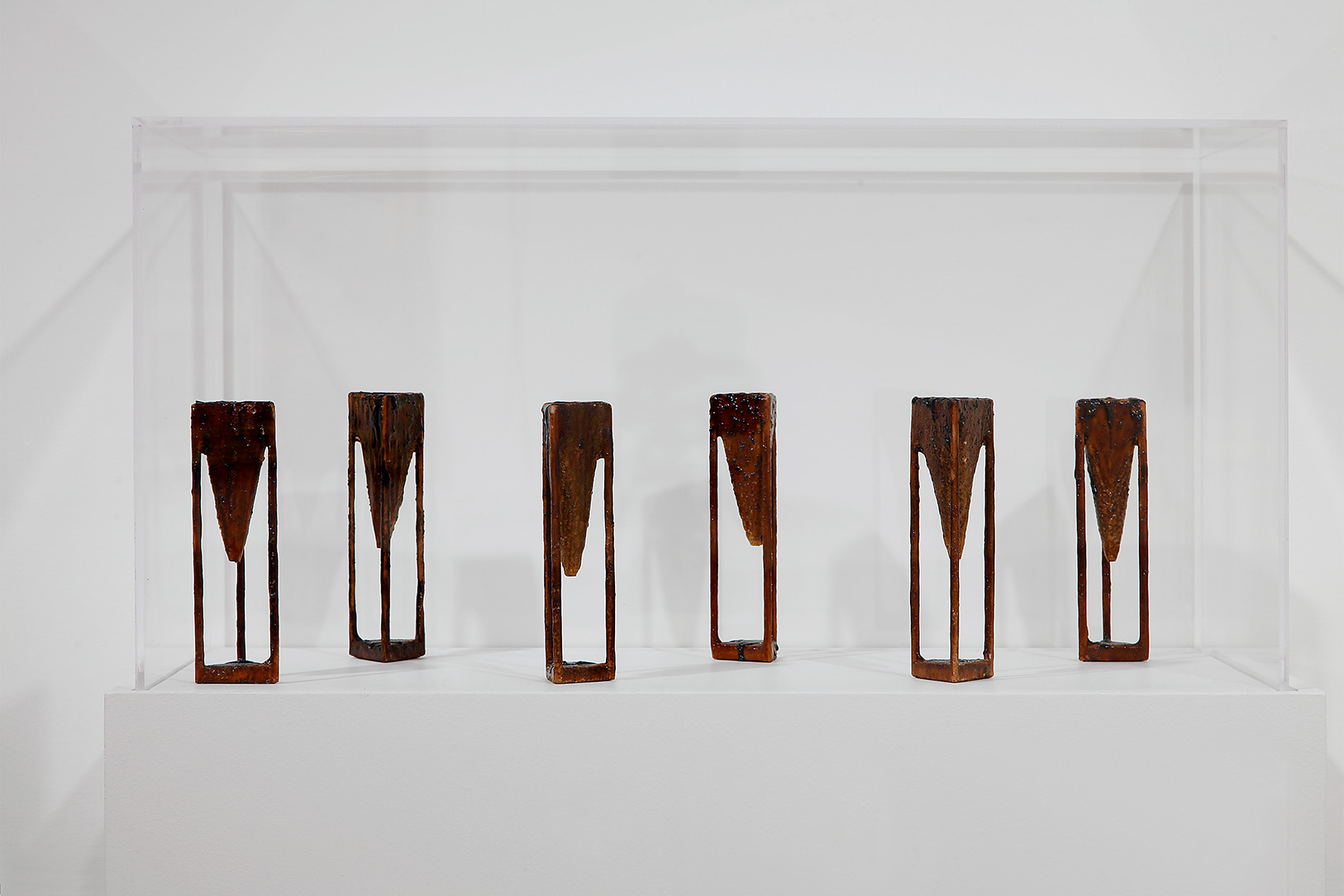 A set of pillars of a sticky looking material