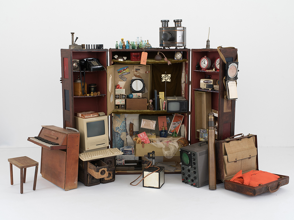 Trunk with miscellaneous items on display