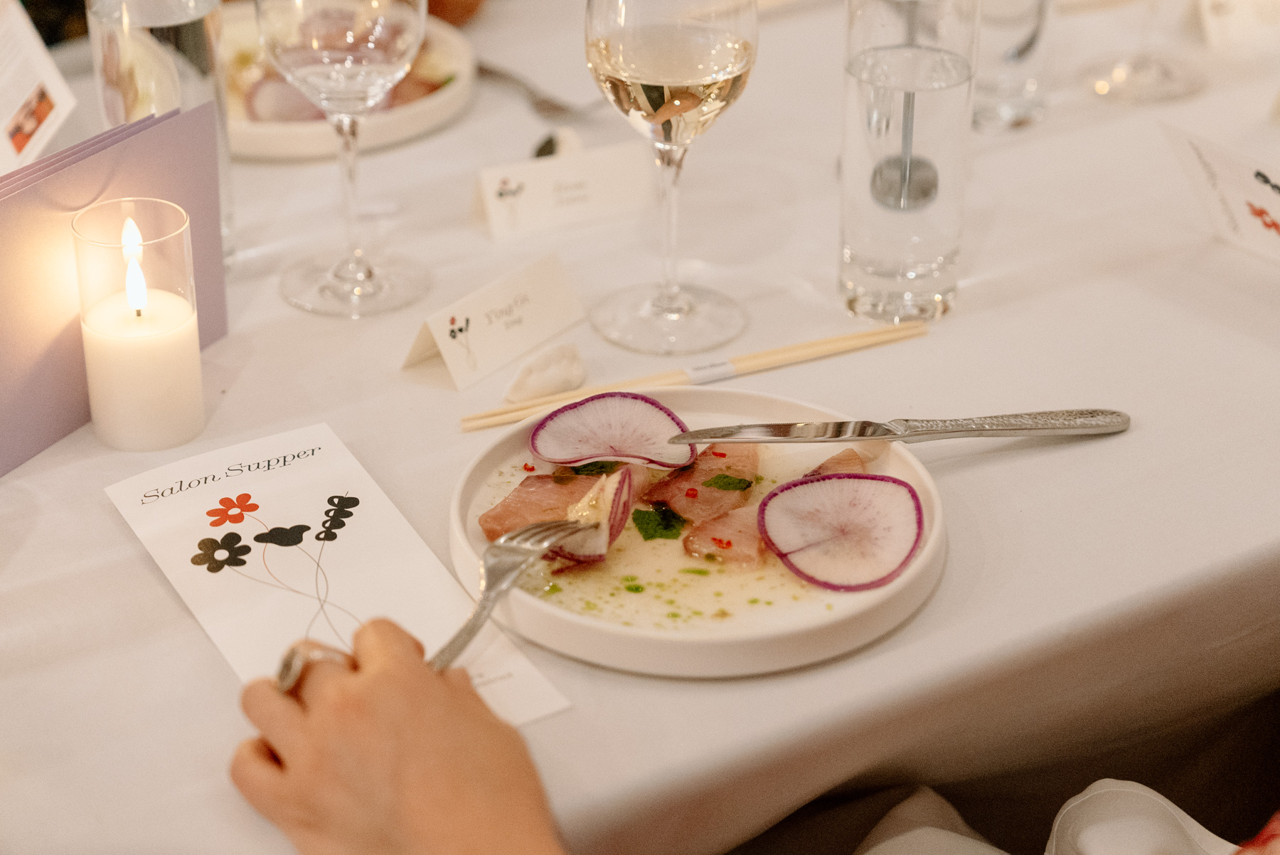 A small, well-laid appetizer on a plate