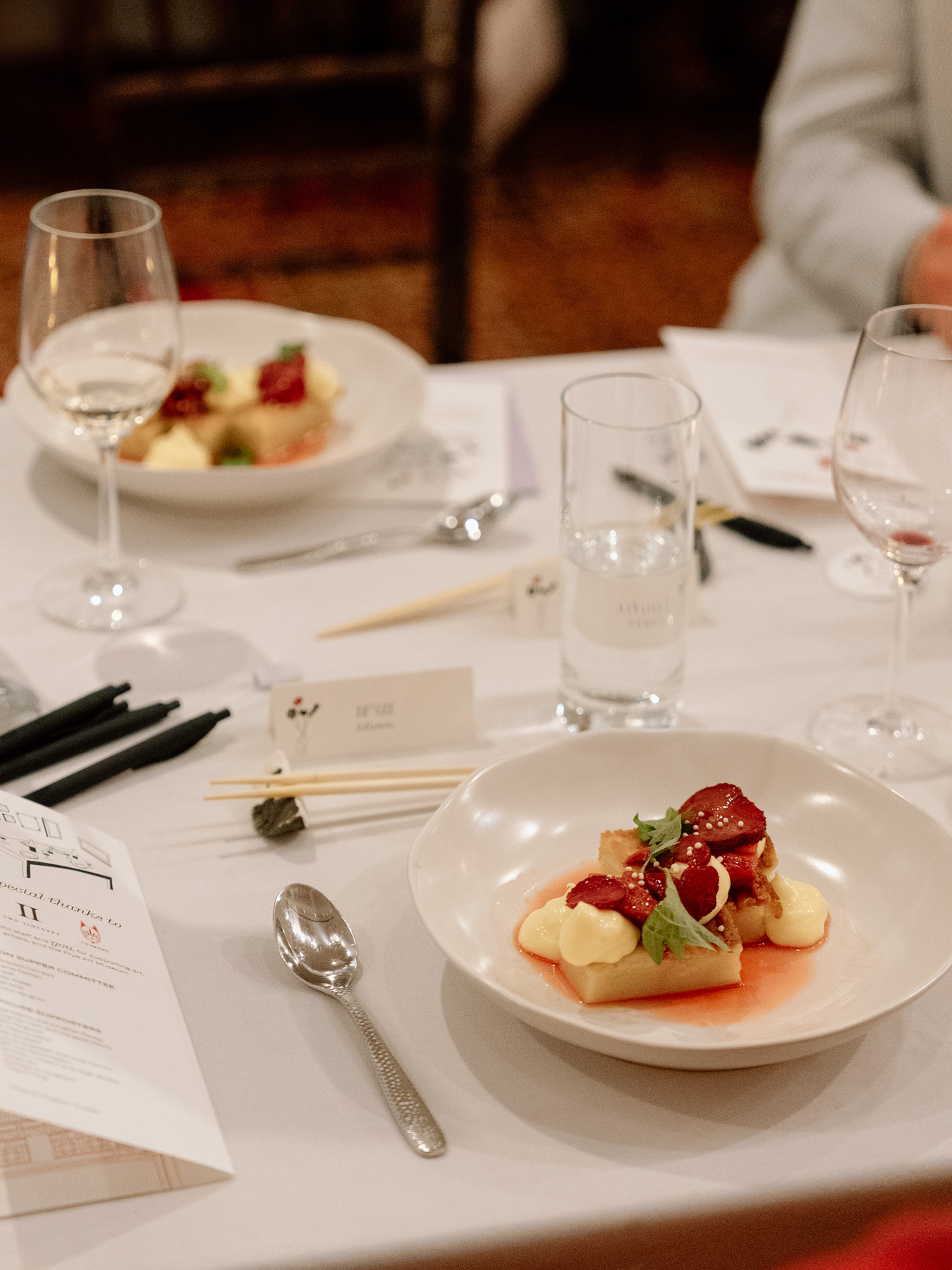 A pair of desserts on a table