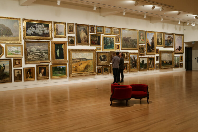 Visitors enjoying the Frye Salon during exhibition opening in 2016. Photo: John Ullman.
