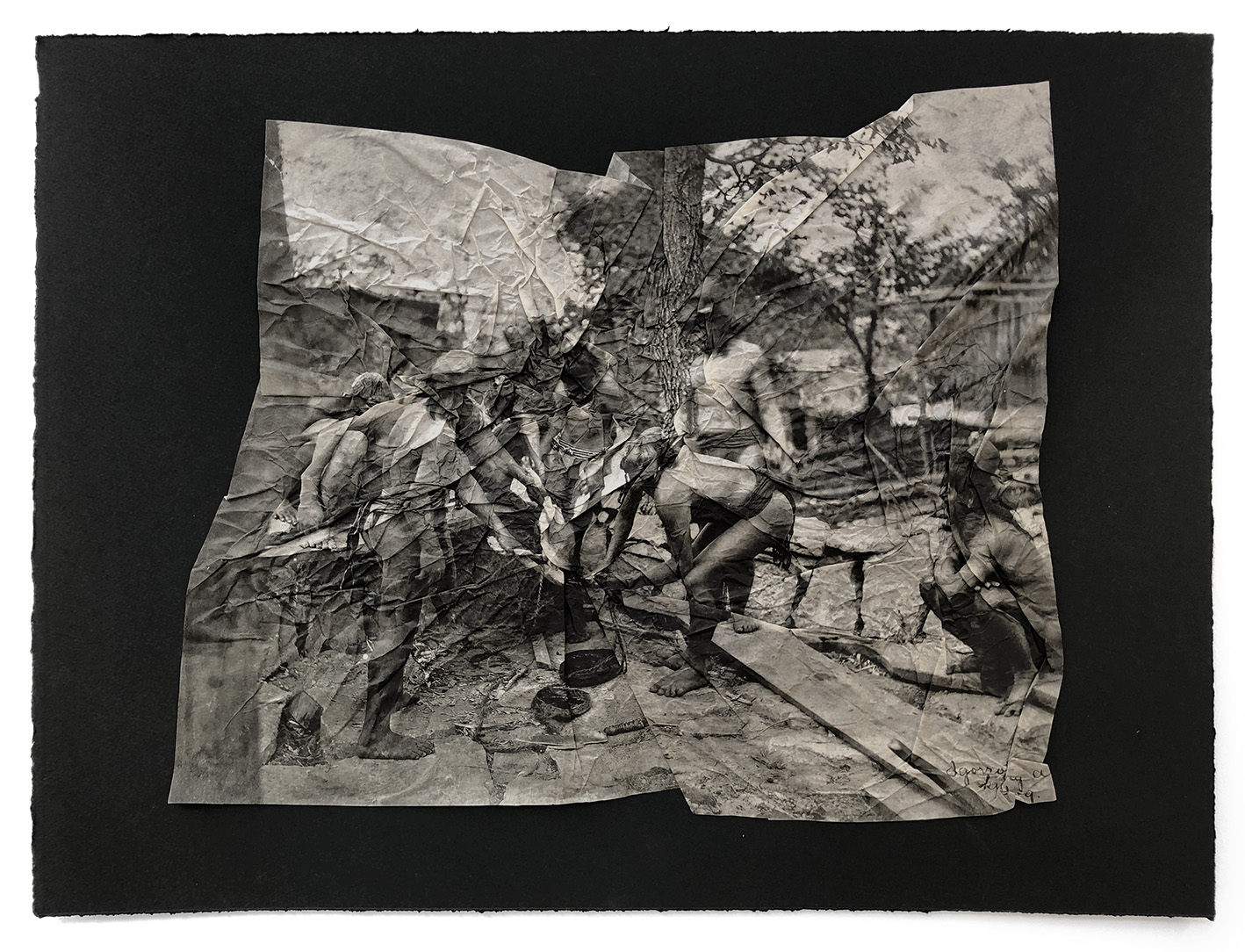 Stephanie Syjuco. Afterimages (Obstruction of Vision), 2021. Photogravure printed on gampi mounted on paper. 18 x 24 in.