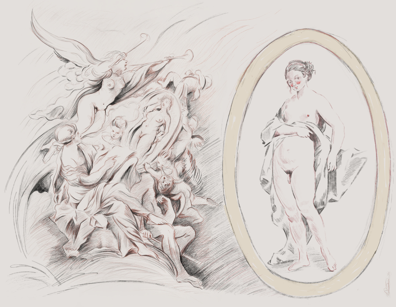 Molly Vaughan. After Boucher: Untitled, 2022.