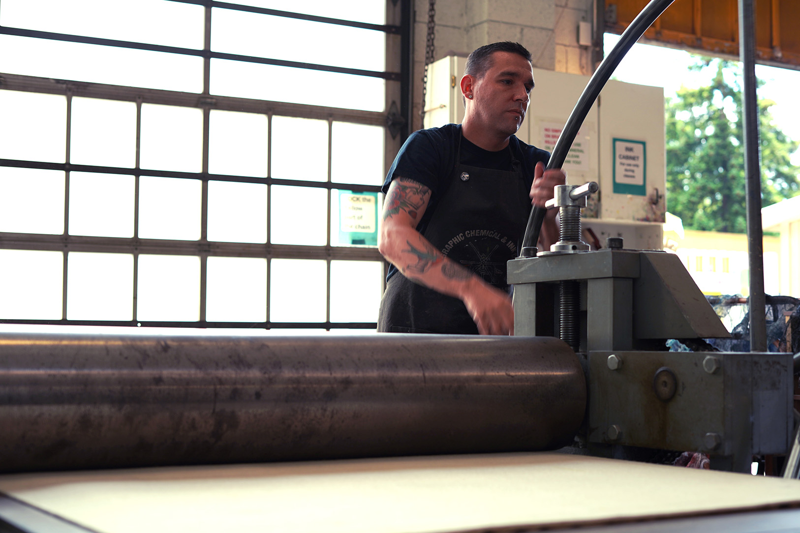 Ben Moreau working in his studio