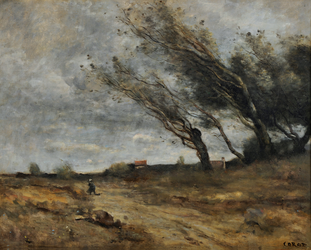 Jean-Baptiste Camille Corot. Le coup de vent (The Gust of Wind), ca. 1865–70