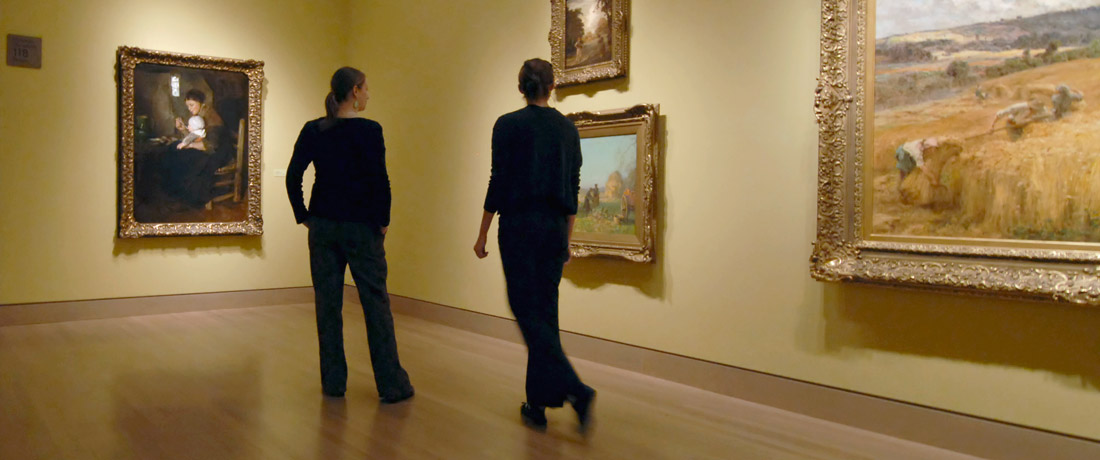 People in the galleries at the Frye Art Museum