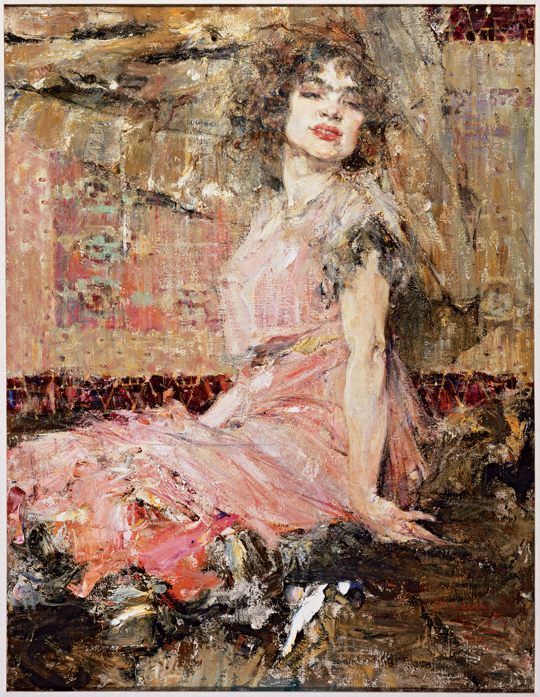 Nicolai Fechin. Lady in Pink (Portrait of Natalia Podbelskaya) (detail), 1912.