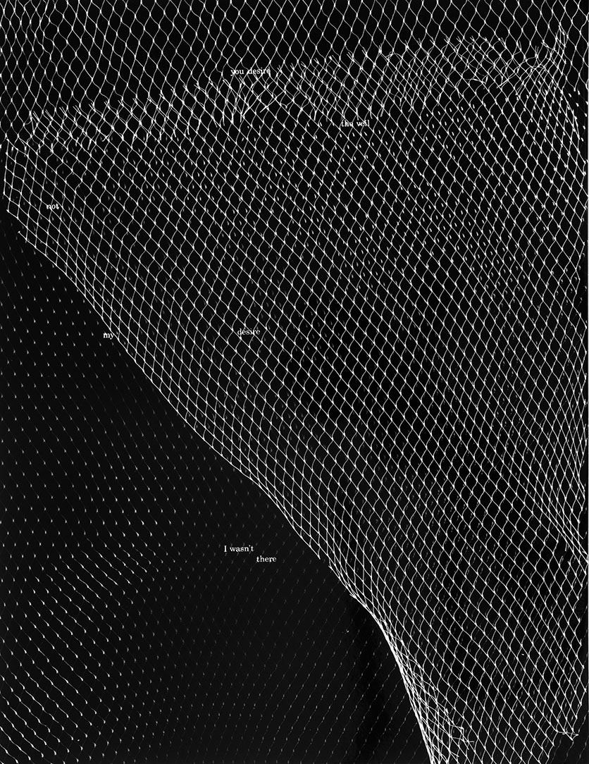 An image of a lattice of paper and floating text