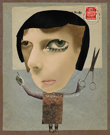 A photomontage style portrait