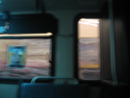 A photo taken from inside a Seattle Metro bus