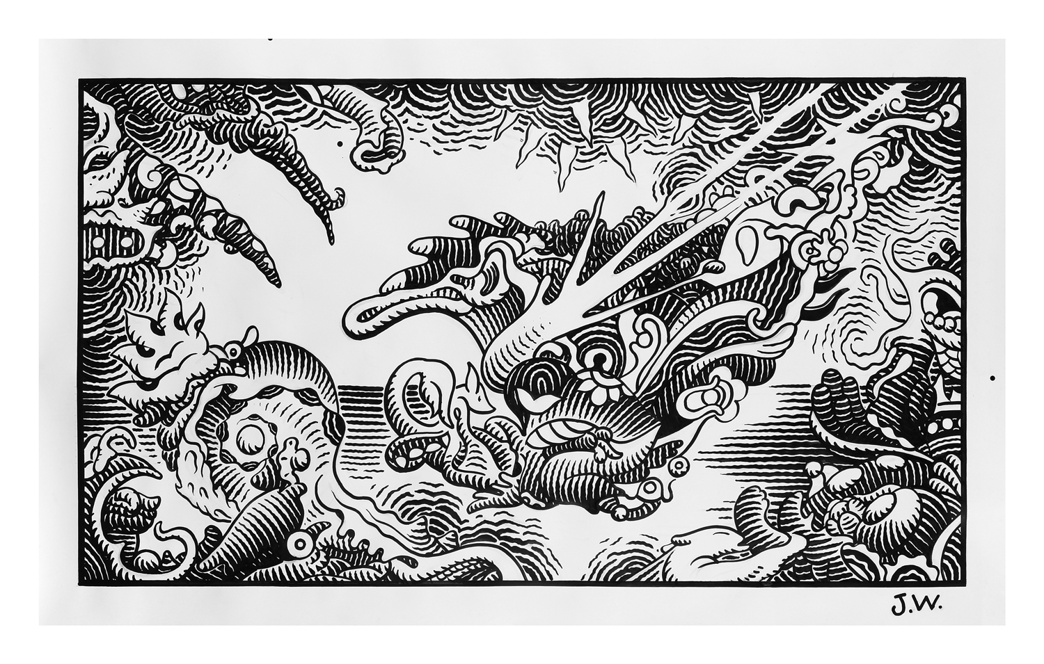 Jim Woodring. The Pig Went Down to the Harbor at Sunrise and Wept #6, 2016