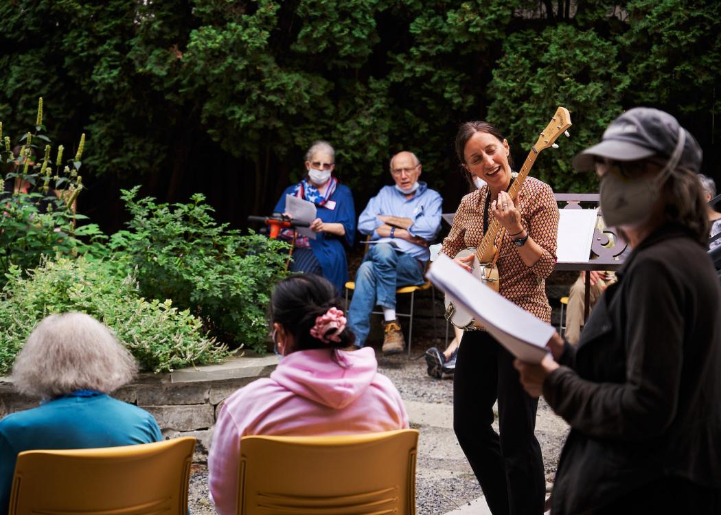 Alzheimer's Cafe in the Memory Hub Courtyard 