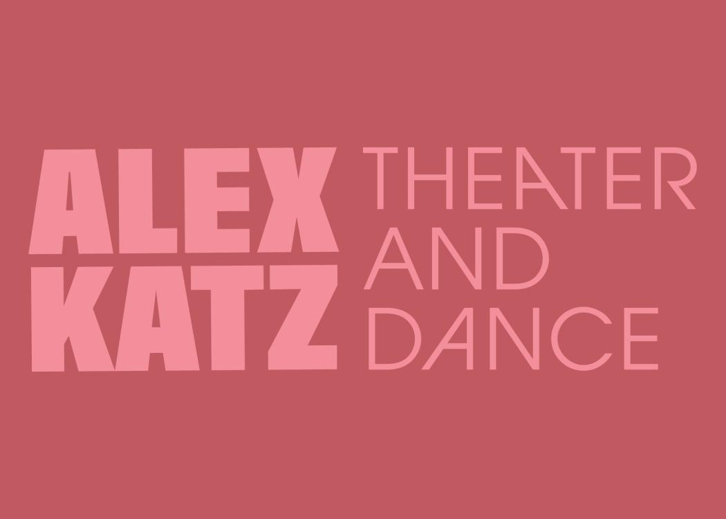 Light red text on a red background reading Alex Katz: Theater and Dance