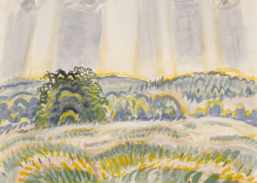 Charles Burchfield. Clouds and Windblown Hay, ca. 1954-64