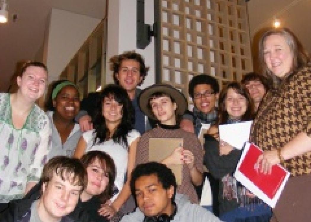 Students outside the Frye Art Museum store