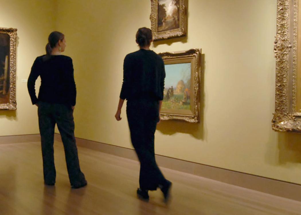 People in the galleries at the Frye Art Museum