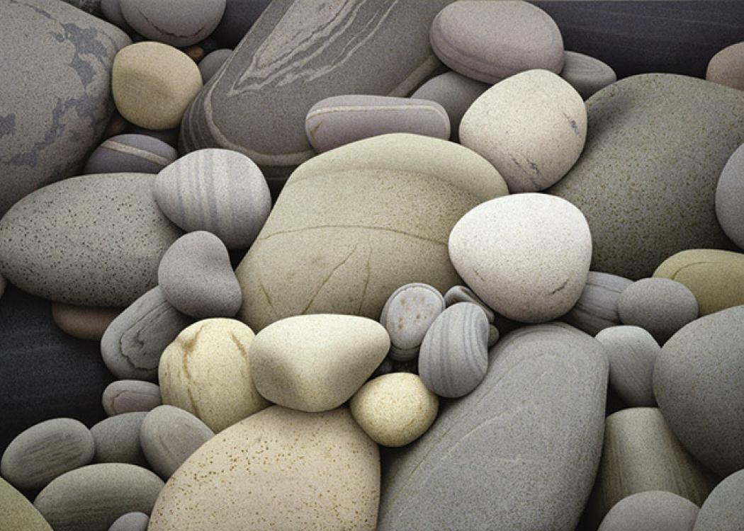 An ultrarealistic painting of rocks