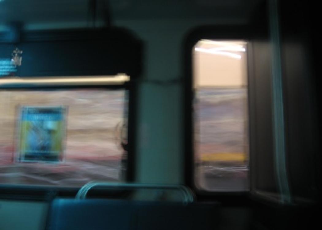 A photo taken from inside a Seattle Metro bus