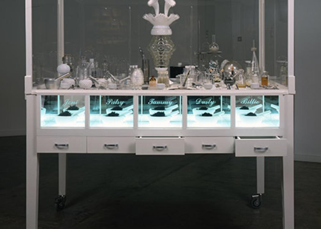 An antique labratory with various pieces of equipment