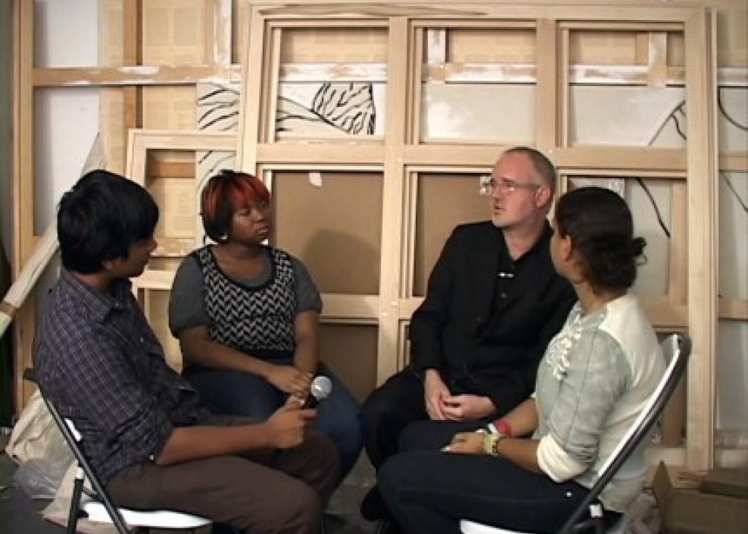 People sitting in a circle and talking