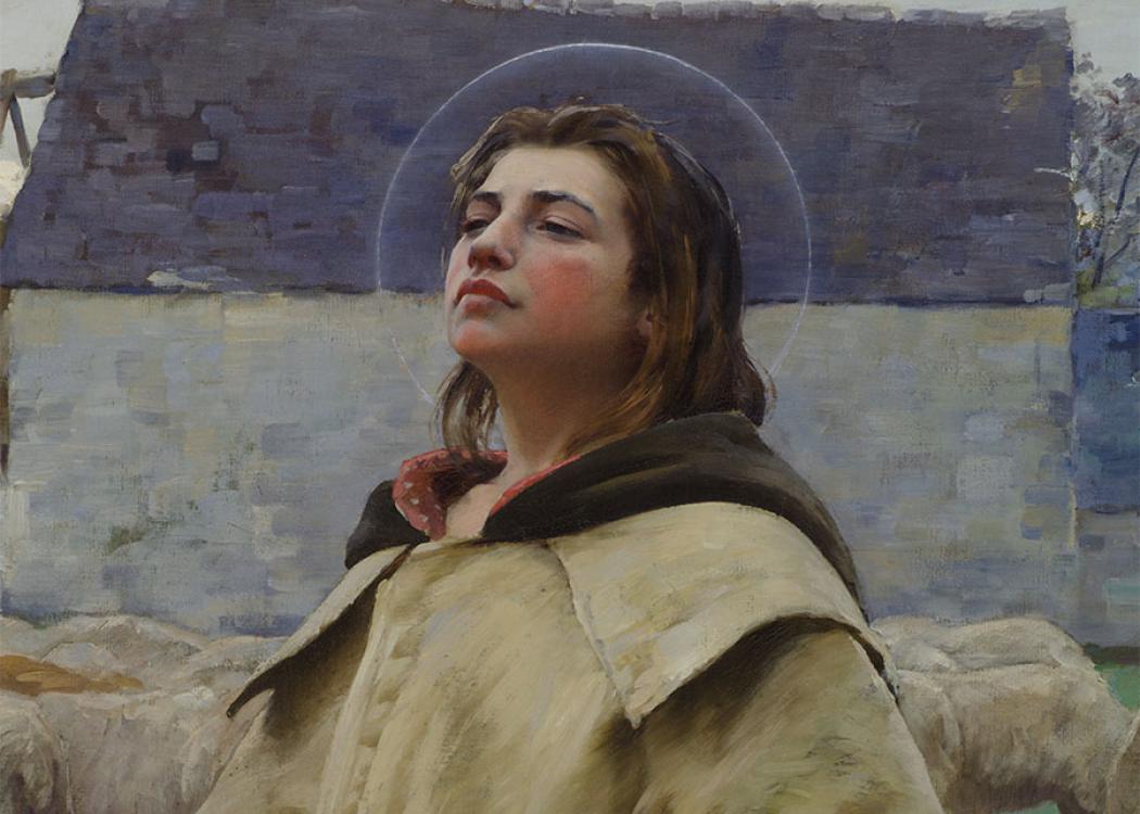 Detail of a painting of Saint Genevieve